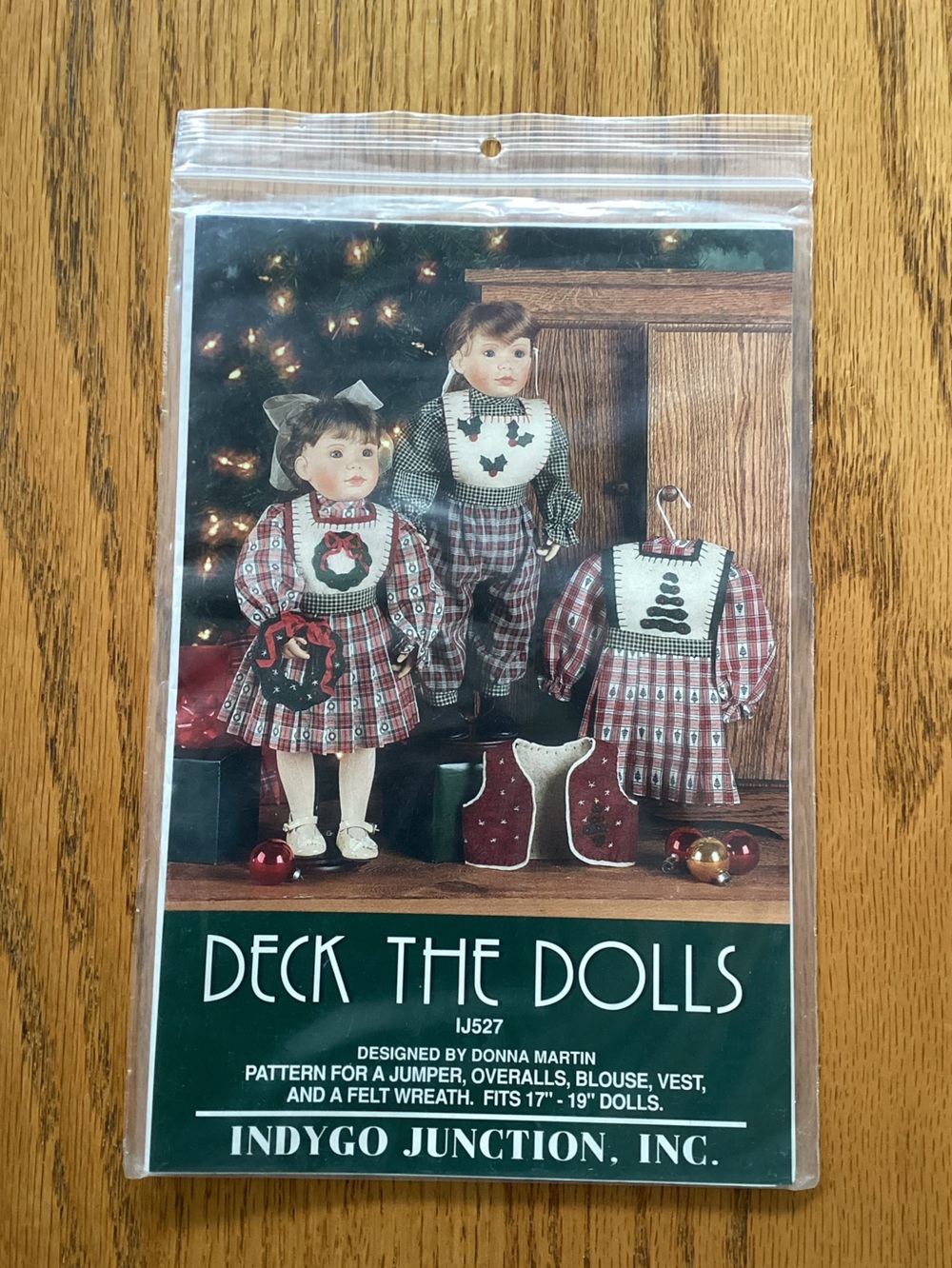 Indygo Junction 'Deck The Dolls' Holiday Doll Outfit pattern 18”